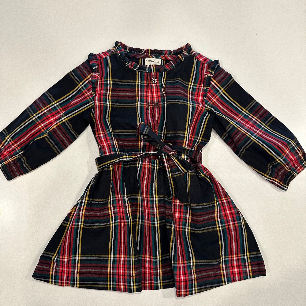 Crewcuts plaid dress with belt